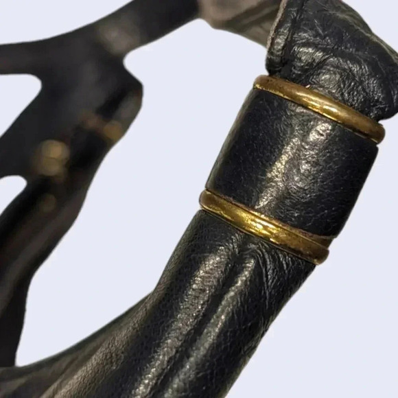 Vintage Navy Leather Shoulder Purse - Picture 4 of 5